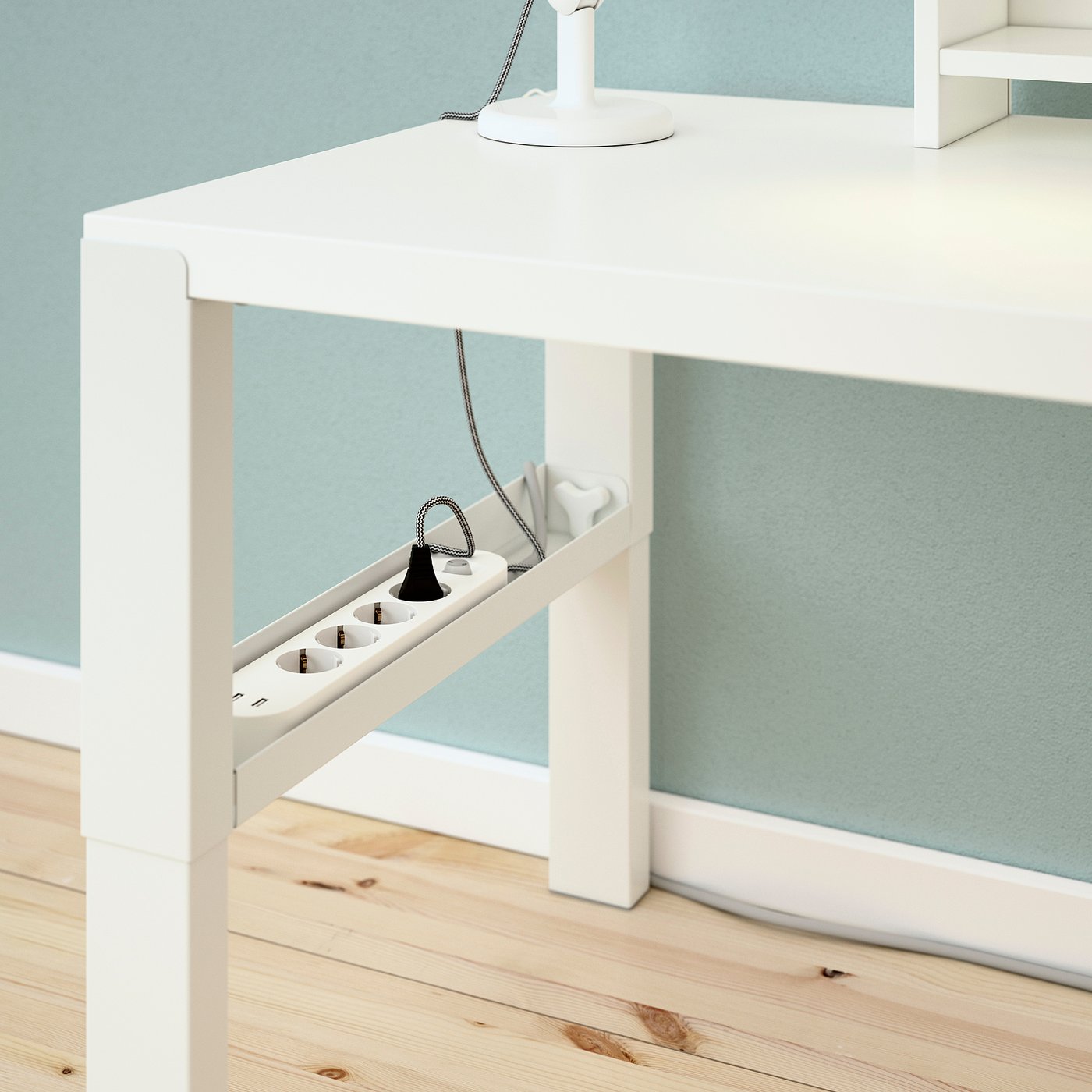 PÅHL desk, height adjustable white, 96x72x58 cm