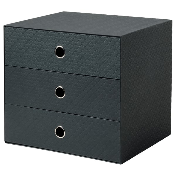 PALLRA mini chest with 3 drawers, black