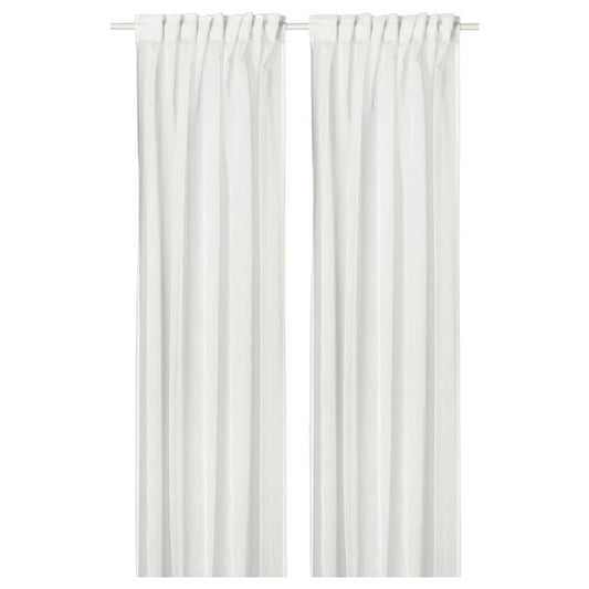 PALPLJUNGMAL - Thin, 2-ply, white/white curtain with curtain tape, 145x300 cm