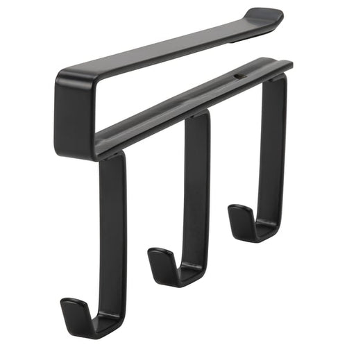 PÅLYCKE clip-on hook rack, anthracite, 12x1 cm