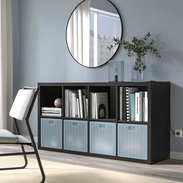 Ikea PANSARTAX - Storage box with lid, transparent grey-blue, 33x33x33 cm