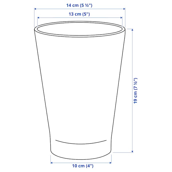 Ikea PAPAJA - Plant pot, white, 12x19 cm