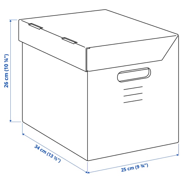 PAPPIS box with lid, brown, 25x34x26 cm