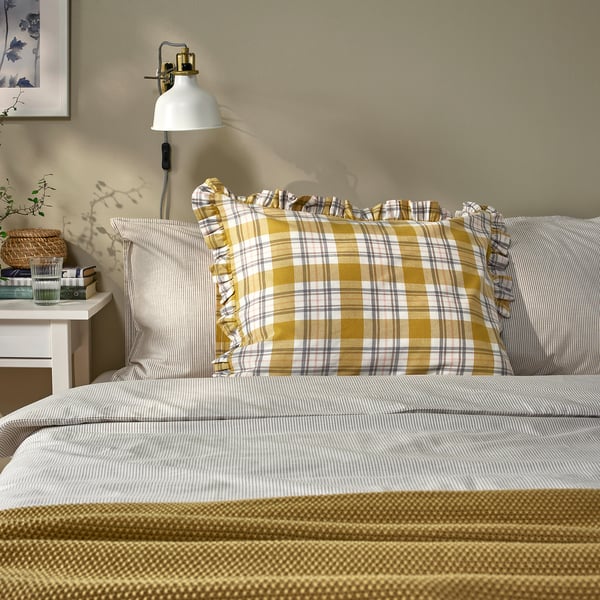 PARKOLVON - PARKOLVON Pillowcase, multicolour/check, 50x80 cm