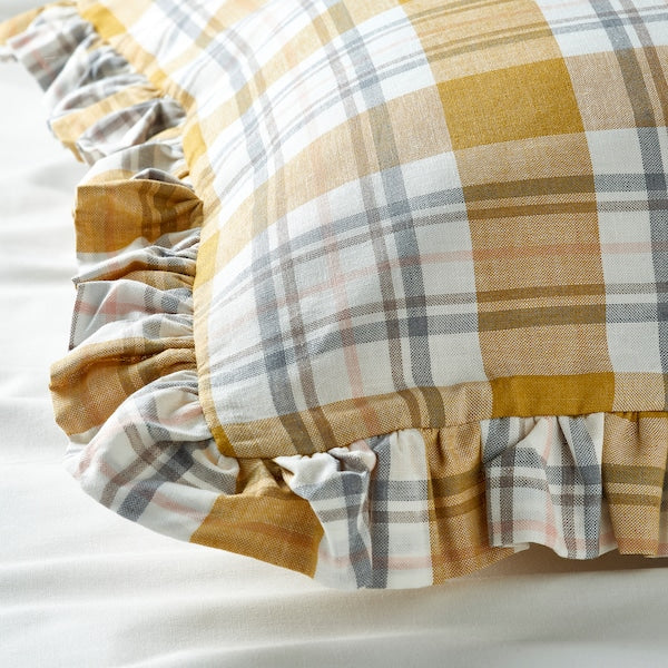 PARKOLVON - Pillowcase, multicolour/check, 50x80 cm