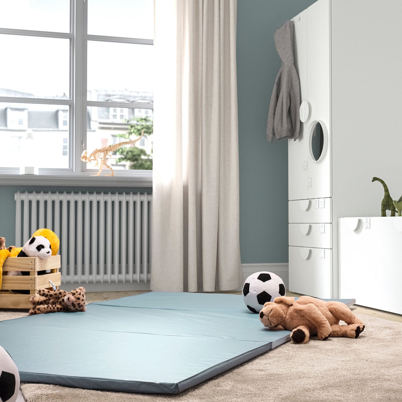 PASSBIT folding gym mat, blue, 120x225 cm