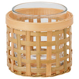 PÅVEFINK tealight holder, bamboo, 8 cm