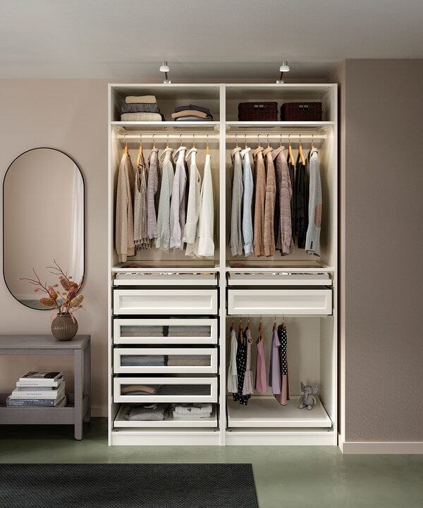 Ikea PAX - 2 wardrobe frames, white,200x58x236 cm