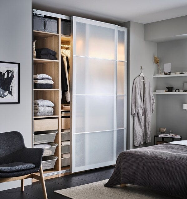 Ikea PAX - 2 wardrobe frames, oak effect with white stain,150x35x201 cm