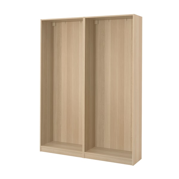 PAX - 2 wardrobe frames, oak effect with white stain,150x35x201 cm