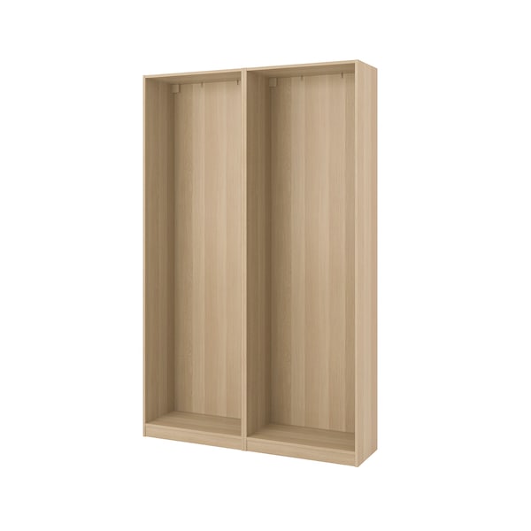 PAX - 2 wardrobe frames, oak effect with white stain,150x35x236 cm