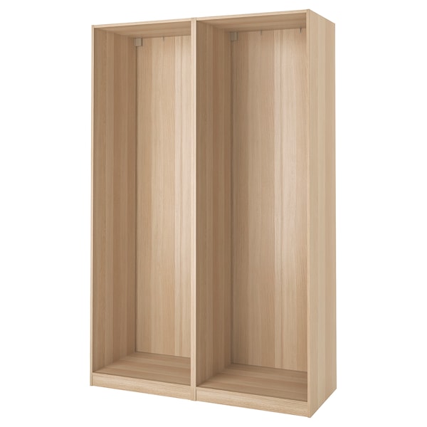 PAX - 2 wardrobe frames, oak effect with white stain,150x58x236 cm