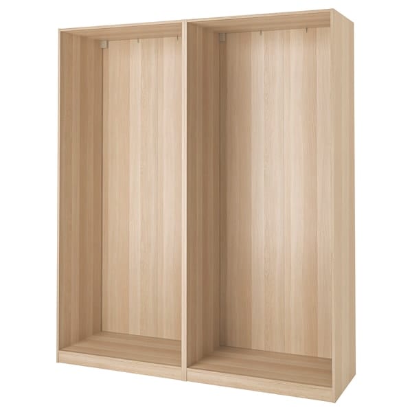 Ikea PAX - 2 wardrobe frames, oak effect with white stain,200x58x236 cm