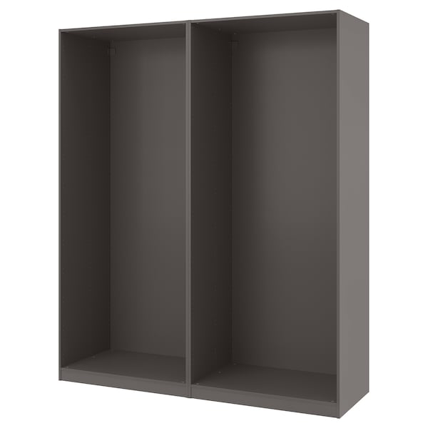 PAX - 2 wardrobe frames, dark grey,200x58x236 cm