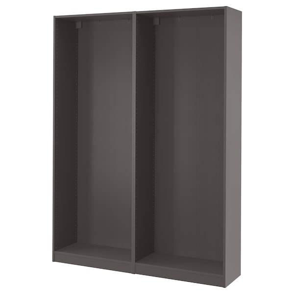 PAX - 2 wardrobe frames, dark grey,150x35x201 cm