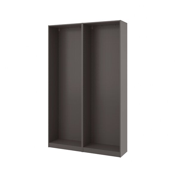 PAX - 2 wardrobe frames, dark grey,150x35x236 cm