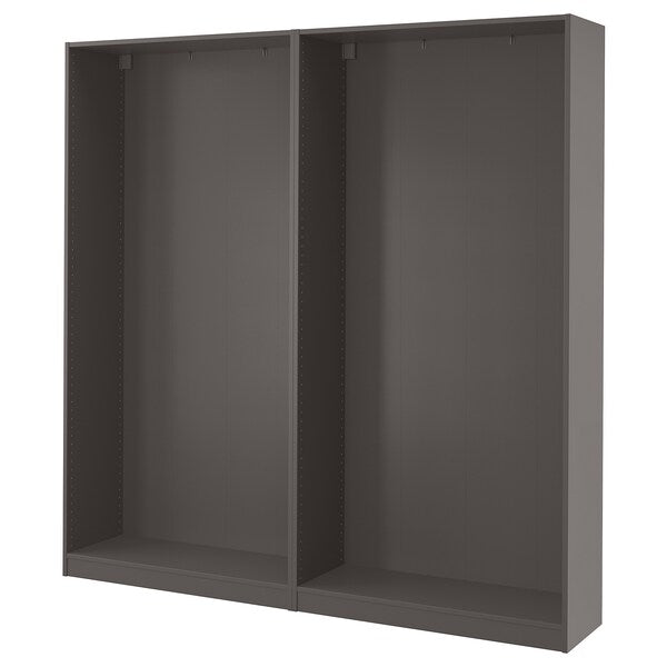 PAX - 2 wardrobe frames, dark grey,200x35x201 cm