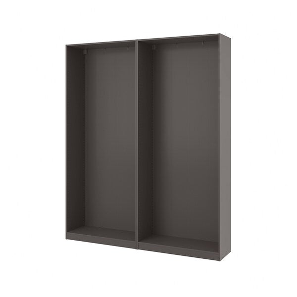 PAX - 2 wardrobe frames, dark grey,200x35x236 cm
