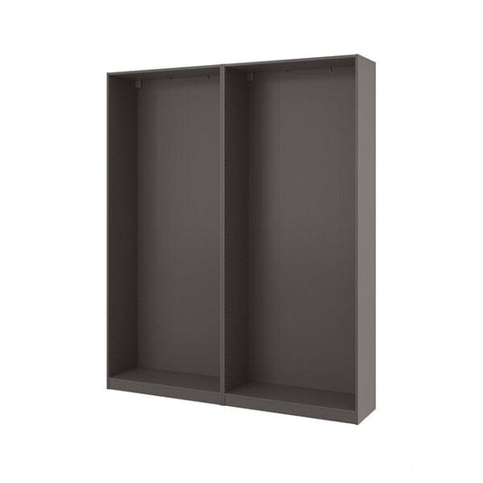 Ikea PAX - 2 wardrobe frames, dark grey,200x35x236 cm