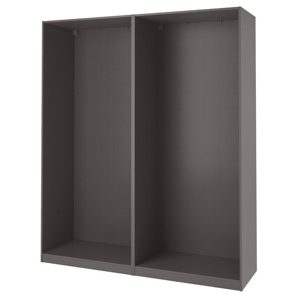 PAX - 2 wardrobe frames, dark grey,200x58x236 cm