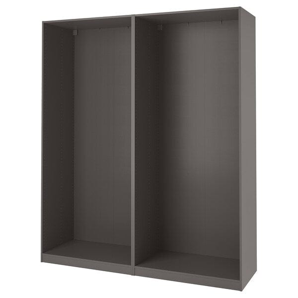 Ikea PAX - 2 wardrobe frames, dark grey,200x58x236 cm