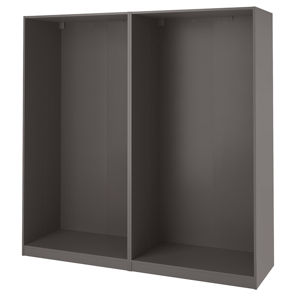 PAX - 2 wardrobe frames, dark grey,200x58x201 cm