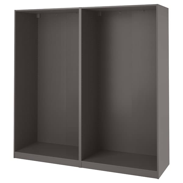 Ikea PAX - 2 wardrobe frames, dark grey,200x58x201 cm