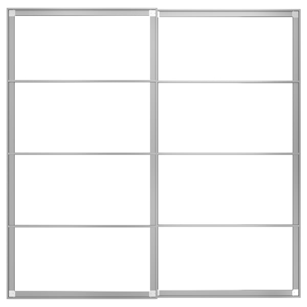 PAX pair of sliding door frames w rail, aluminium, 200x201 cm