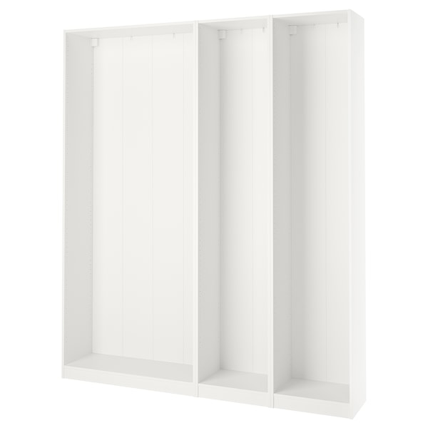 PAX - 3 wardrobe frames, white,200x35x236 cm