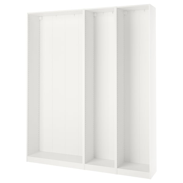 PAX 3 wardrobe frames, white, 200x35x236 cm