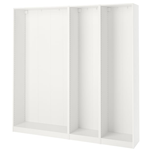 PAX 3 wardrobe frames, white, 200x35x201 cm