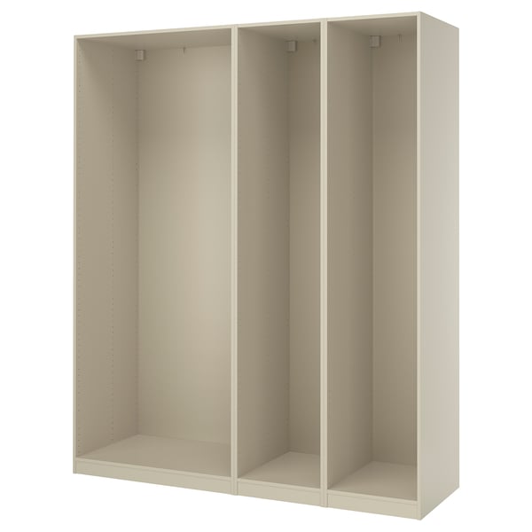 PAX - PAX 3 wardrobe frames, grey-beige, 200x58x236 cm
