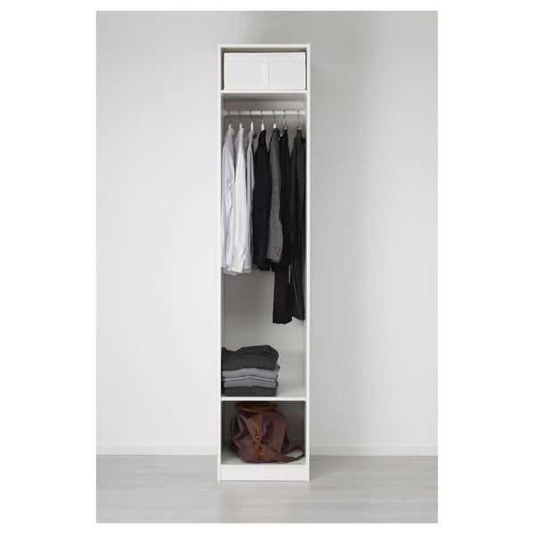 PAX / ÅHEIM wardrobe combination, white/mirror glass, 50x60x236 cm