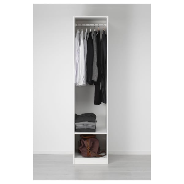 PAX / ÅHEIM wardrobe combination, white/mirror glass, 50x60x201 cm