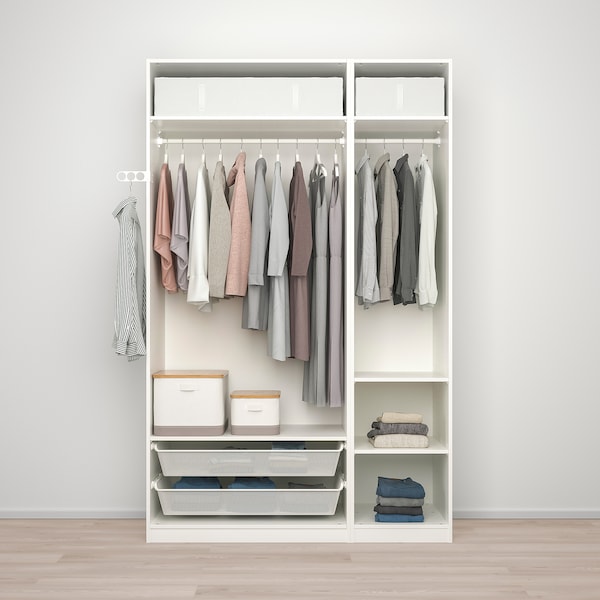 PAX / ÅHEIM - Wardrobe combination, white/glass mirror,150x60x236 cm