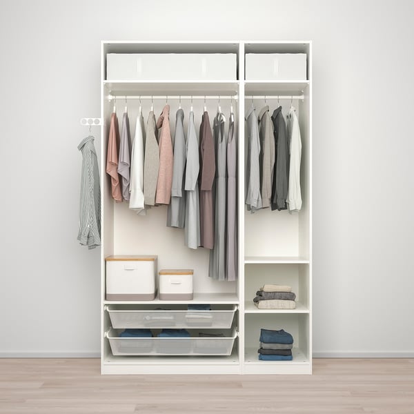 PAX / ÅHEIM wardrobe combination, white/mirror glass, 150x60x236 cm