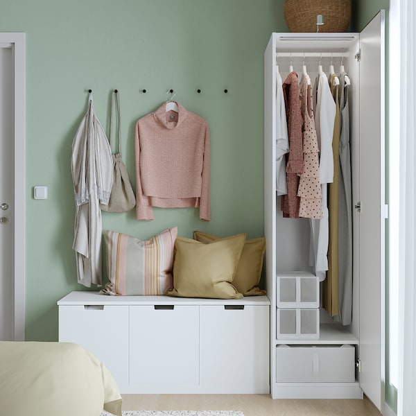 PAX / ÅHEIM - Wardrobe combination, white/glass mirror,50x60x201 cm