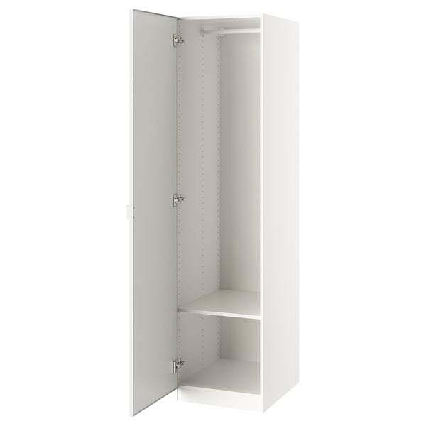 PAX / ÅHEIM wardrobe combination, white/mirror glass, 50x60x201 cm
