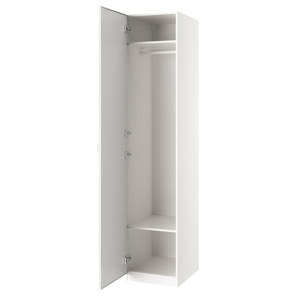 PAX / ÅHEIM wardrobe combination, white/mirror glass, 50x60x236 cm