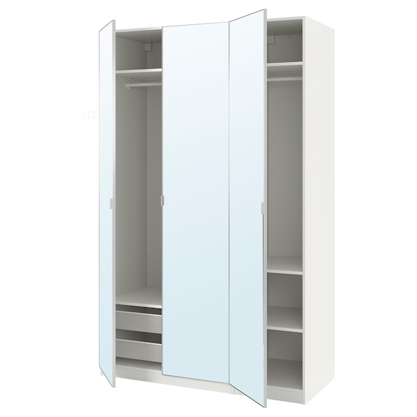 PAX / ÅHEIM - Wardrobe combination, white/glass mirror,150x60x236 cm