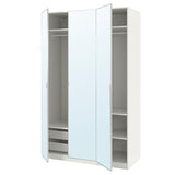 PAX / ÅHEIM wardrobe combination, white/mirror glass, 150x60x236 cm