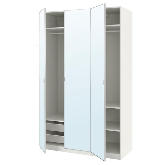 PAX / ÅHEIM - Wardrobe combination, white/glass mirror,150x60x236 cm