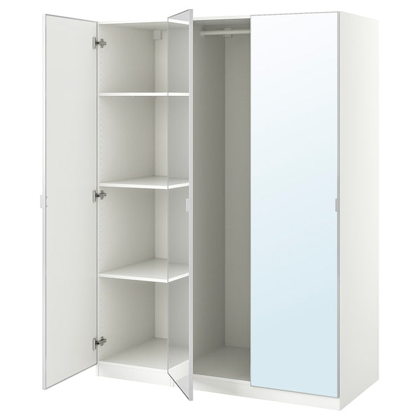 PAX / ÅHEIM - Wardrobe combination, white/glass mirror,150x60x201 cm