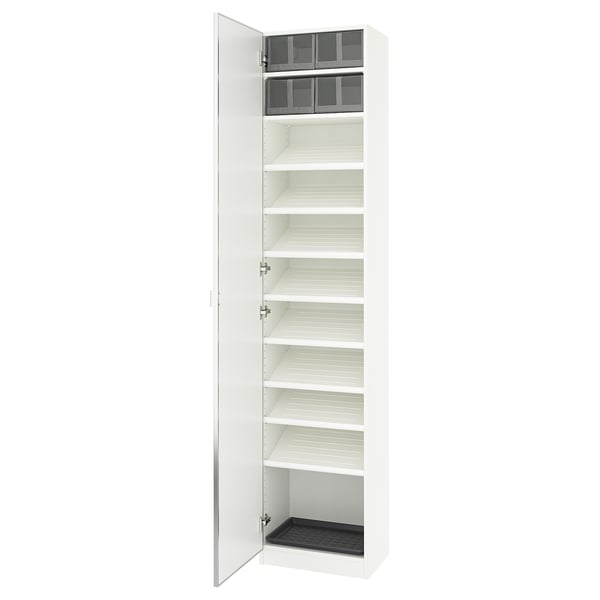 PAX / ÅHEIM wardrobe combination, white/mirror glass, 50x38x236 cm