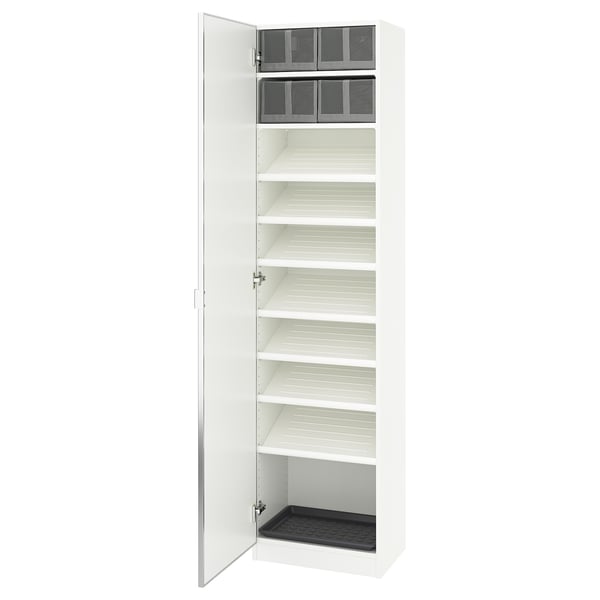 PAX / ÅHEIM wardrobe combination, white/mirror glass, 50x38x201 cm