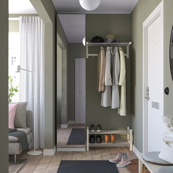 PAX / ÅHEIM wardrobe combination, white/mirror glass, 50x38x236 cm