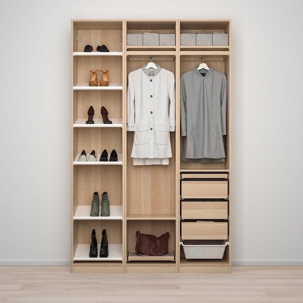 Ikea PAX / ÅHEIM - Wardrobe combination, oak effect with white stain/glass mirror,150x38x236 cm