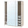 PAX / AULI - PAX / AULI Wardrobe with sliding doors, grey-beige/mirror glass, 150x66x201 cm