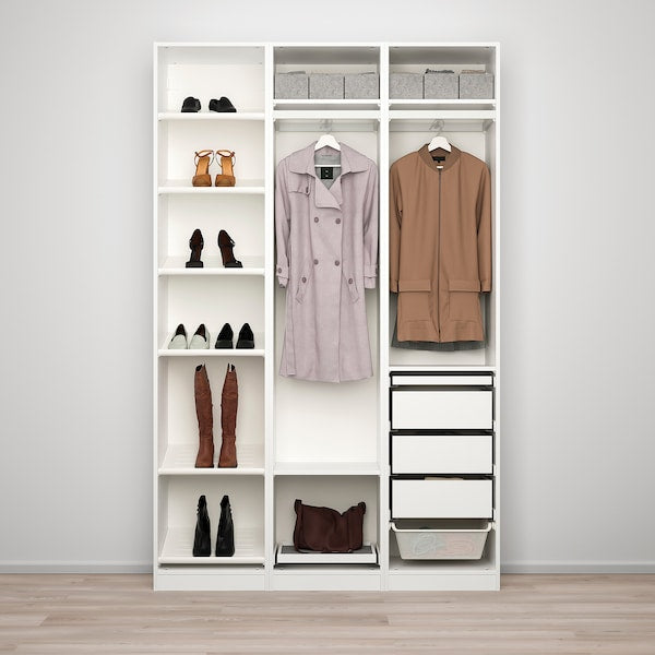 PAX / BERGSBO/ÅHEIM - Wardrobe combination, white/glass mirror,150x38x236 cm