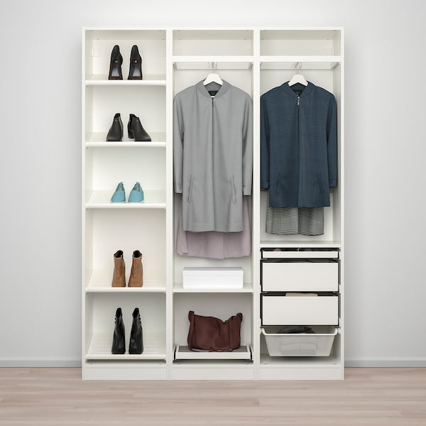 PAX / BERGSBO/ÅHEIM - Wardrobe combination, white/glass mirror,150x38x201 cm